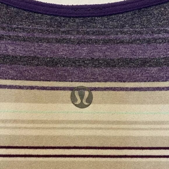 Lululemon Small Purple and Gray striped racerback tank top - Picture 2 of 4